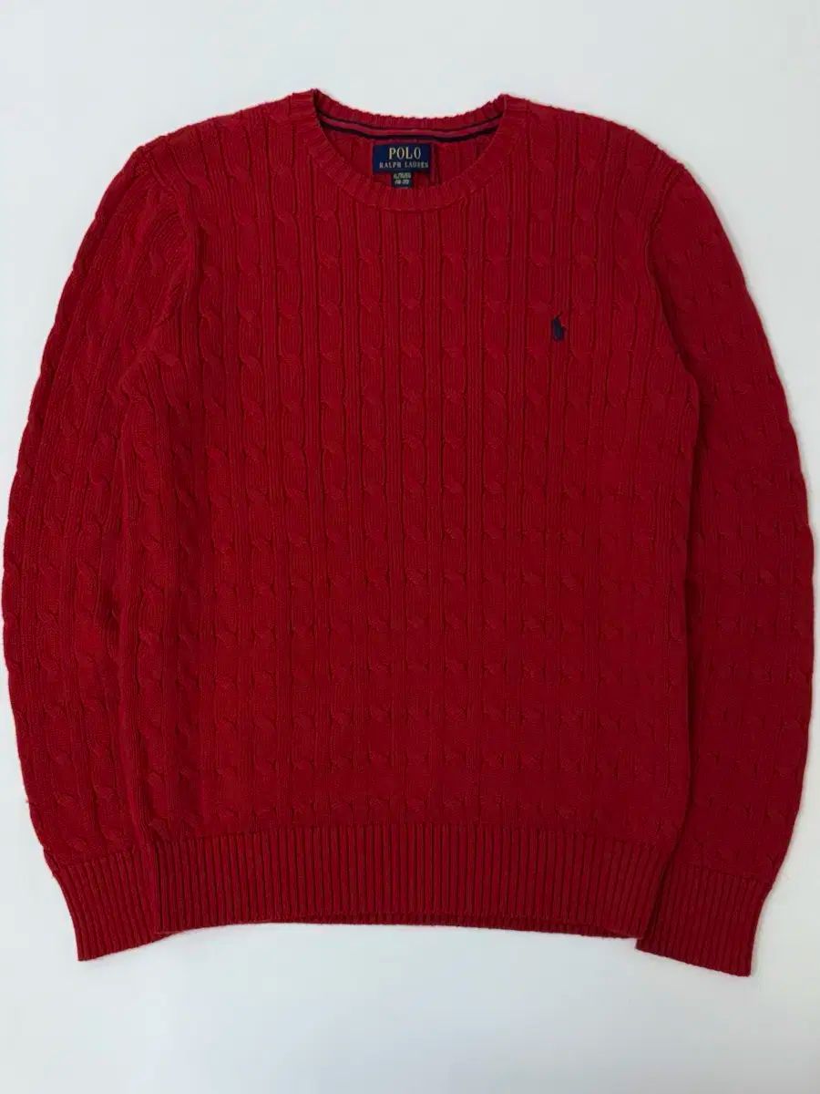 ポロ Ralph Lauren(ラルフローレン) レッド ケーブル ニット