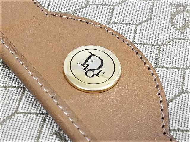 Christian Dior ディオール バッグ ハニカム柄 チェーン ショルダーバッグ ロゴ 総柄 ヴィンテージ ブラウン ベージュ  レディース【中古】JA-16224