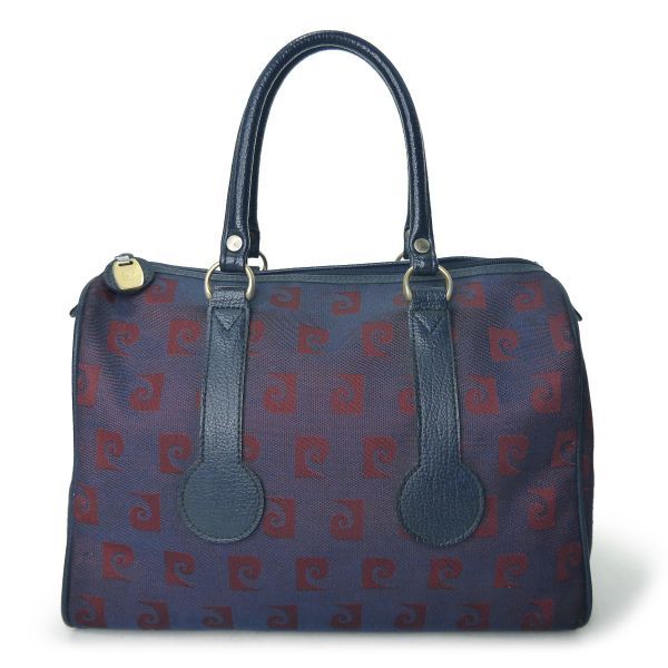 Pierre cardin バイカラーPロゴ中型ボストンバッグ（青/赤
