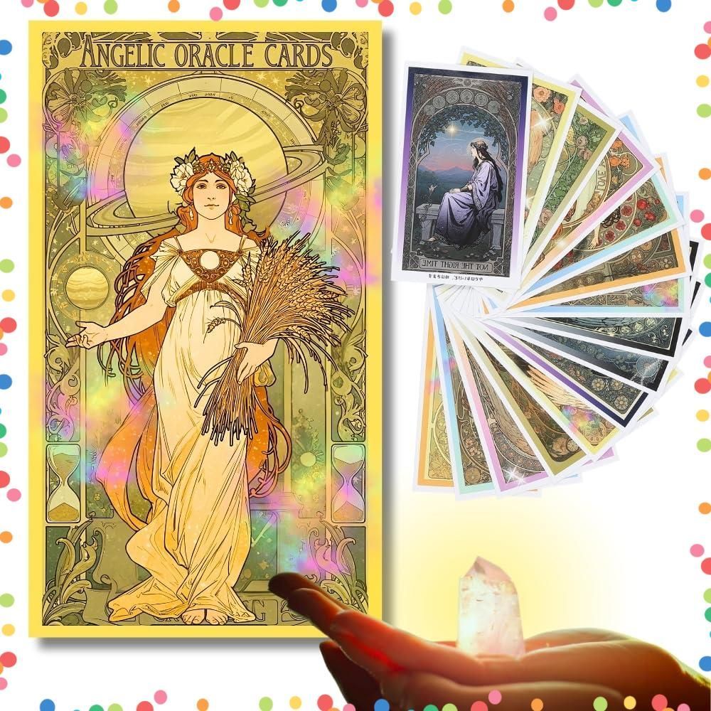 特価商品】スピリチュアル 初心者向け 水晶 天然石 タロットカード プレゼント オラクルカード 占い ［占い師監修］エンジェリック