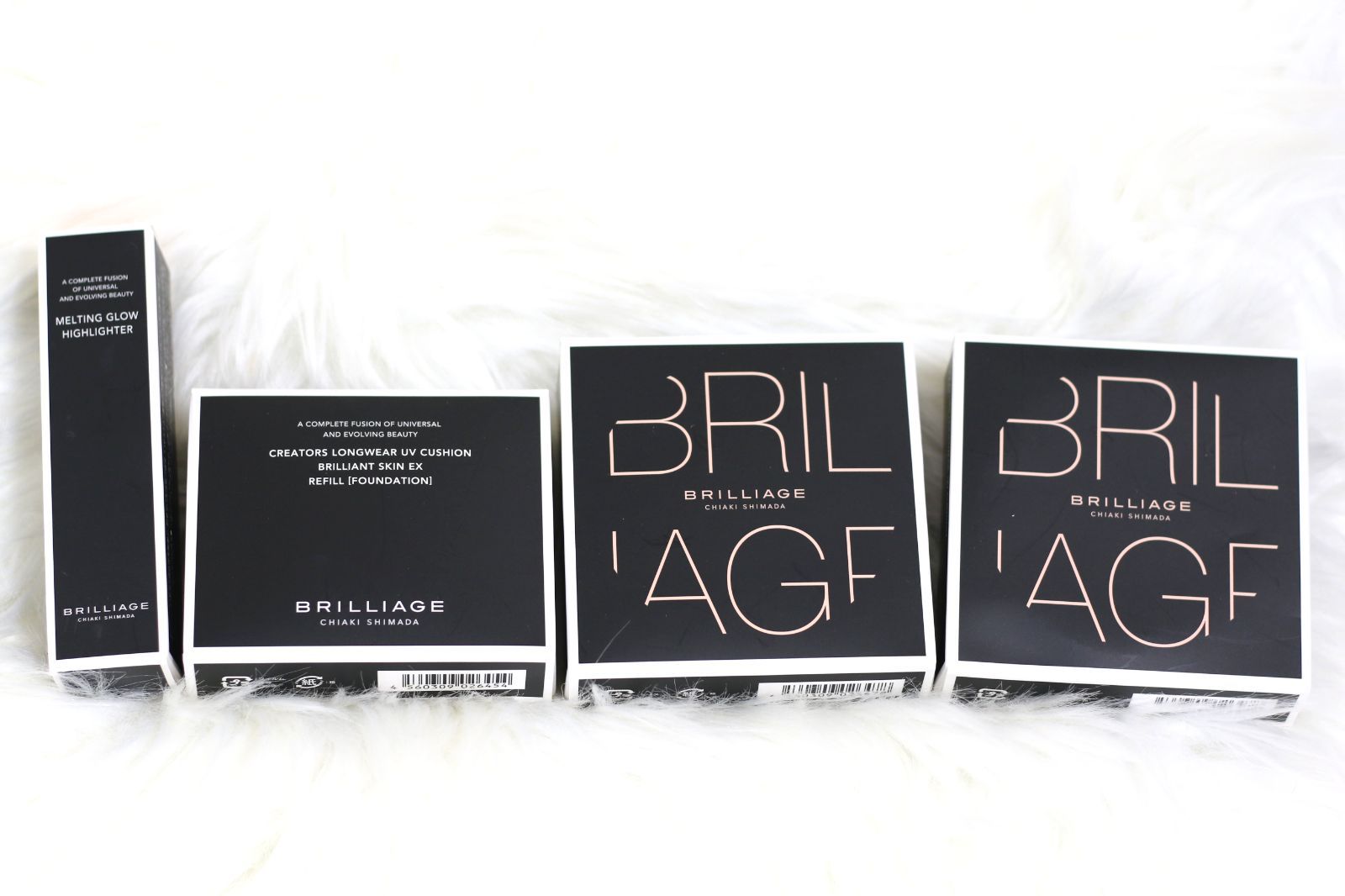 ブリリアージュ クリエイターズ ロングウェア UV クッション ケース2箱 ブリリアントスキン EX 40 リフィル 内容量12g中約9割程残っています×1個 ♥ ×1箱 メルティングロウハイライター 内容量9g中約9割程残っています×1箱