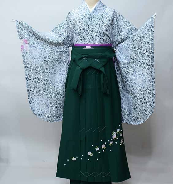 二尺袖 着物 袴フルセット 小紋柄 和遊日 着物丈は着付けし易い 
