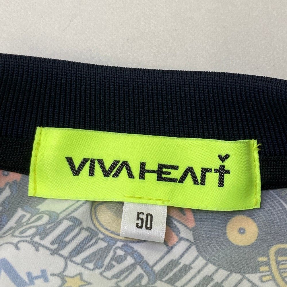 サイズ：50 VIVA HEART ビバハート  クルーネックブルゾン 総柄 オレンジ系 [240101462042] ゴルフウェア メンズ ストスト サイズ：50 VIVA HEART ビバハート クルーネックブルゾン 総柄