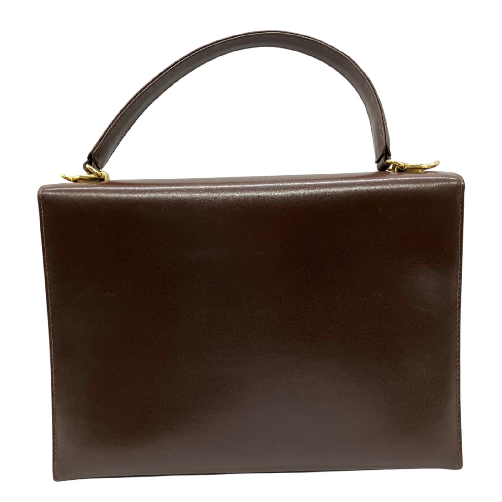 本革 ハンドバッグ 2way ベルトデザイン ゴールド金具 ブラウン 1390 本革 ハンドバッグ 2way ベルトデザイン ゴールド金具 ブラウン