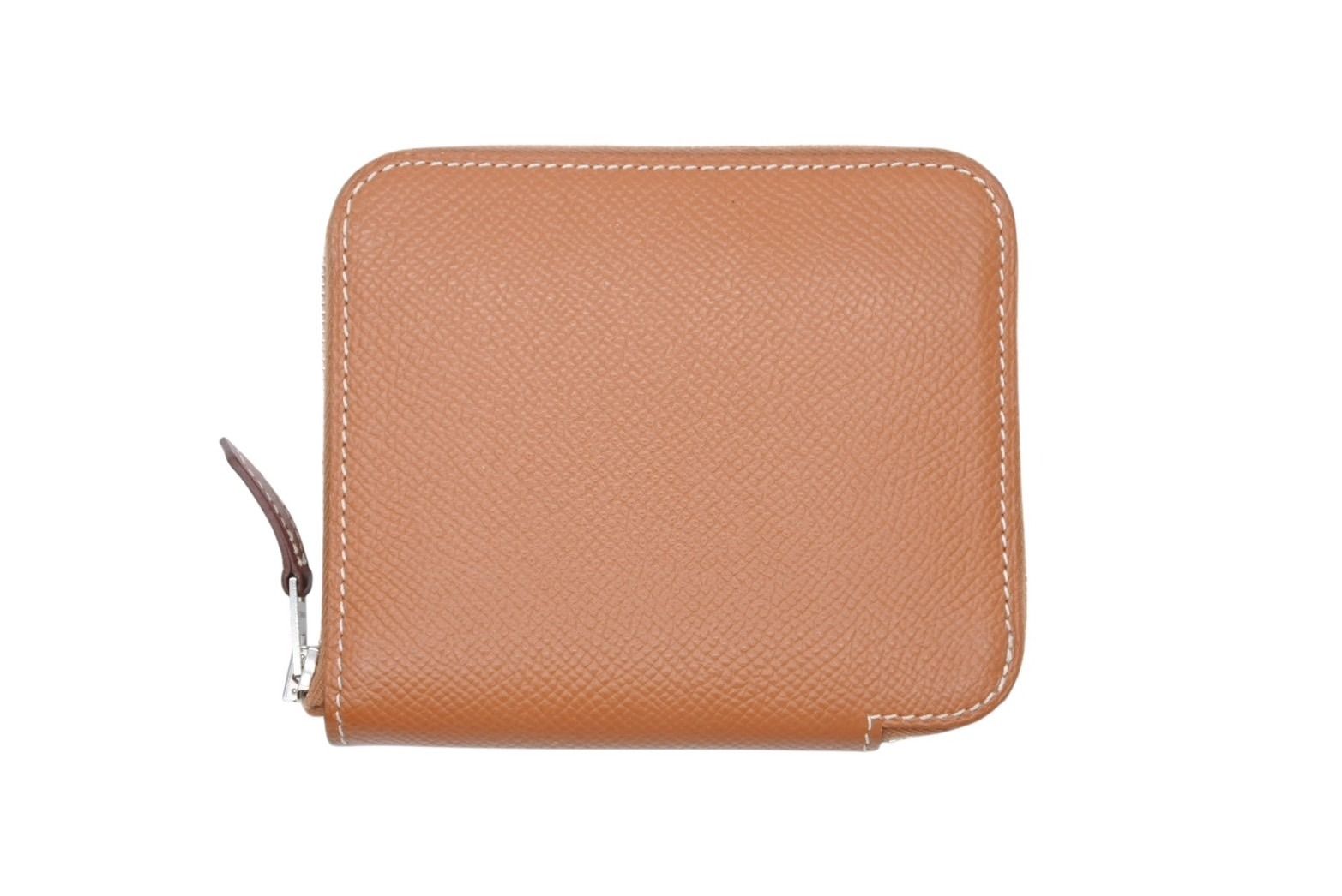 HERMES エルメス コインケース アザップコンパクトシルクイン ヴォーエプソン AU刻印 ゴールド シルバー金具 4b007963