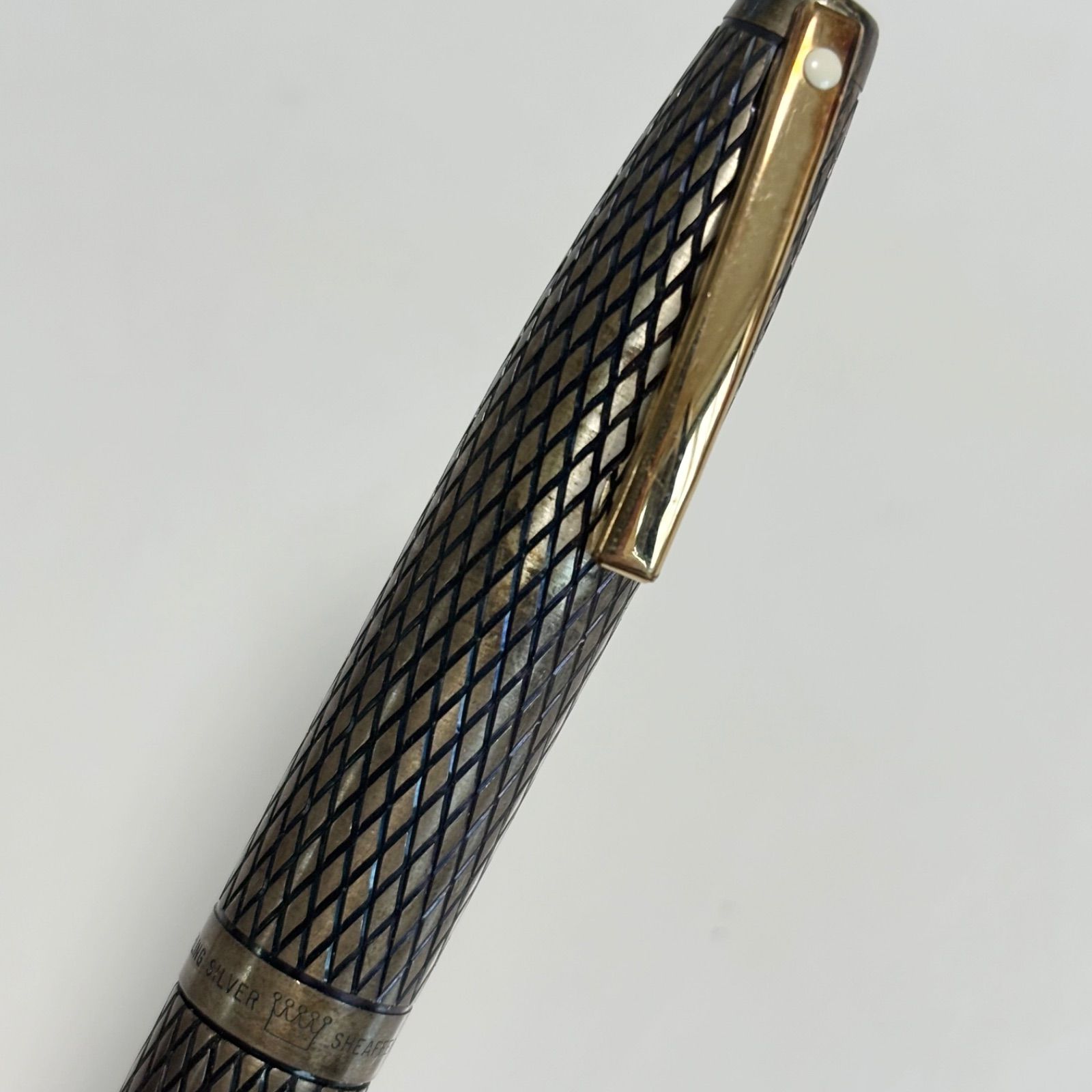 SHEAFFEシェーファーペン先14kスターリングシルバーチェック柄 万年筆 SHEAFFER シェーファー 万年筆 スターリングシルバー ペン先 14K 送料