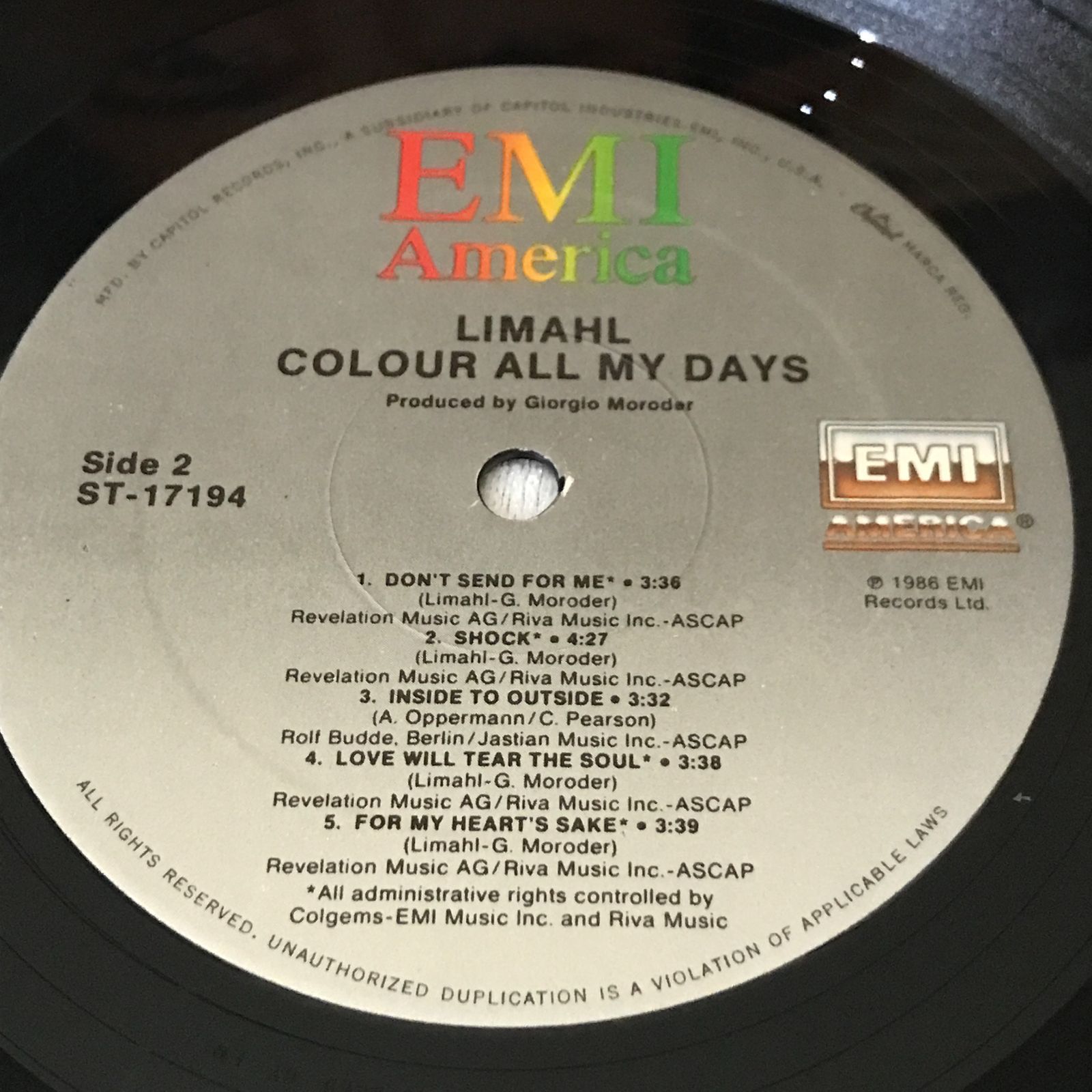 LIMAHL リマール／Colour All My Days 輸入盤LP - メルカリ