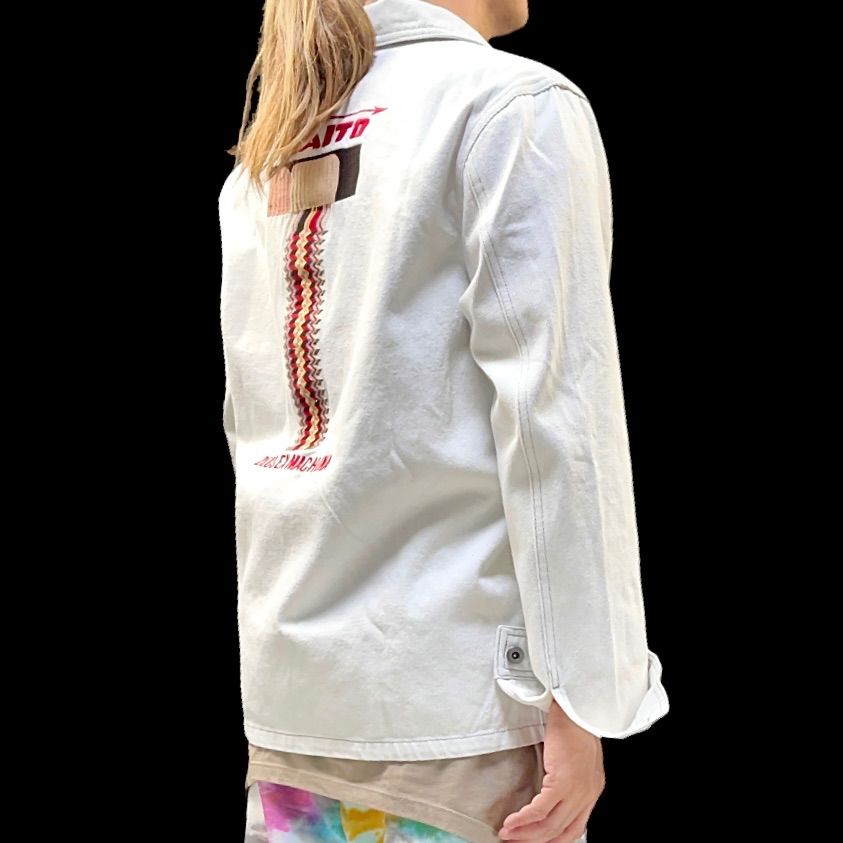 DEUS EX MACHINA × NAITO コラボ スウェット Lサイズ 黒 新品 DEUS Kei Naito 内藤慶 コラボ ボルト 刺繍 カバーオール（DEUS