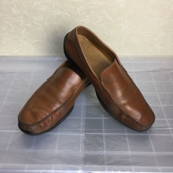 パラブーツ|ヴァンプシューズ|26.0-26.5|茶|BROWN 本革|スリッポンシューズ Vintage| W06-5<sale>