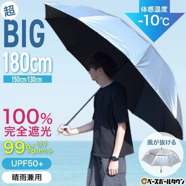 新品未使用】超大型日傘 直径180cm ジャンボUVカットパラソル UPF50+ 
