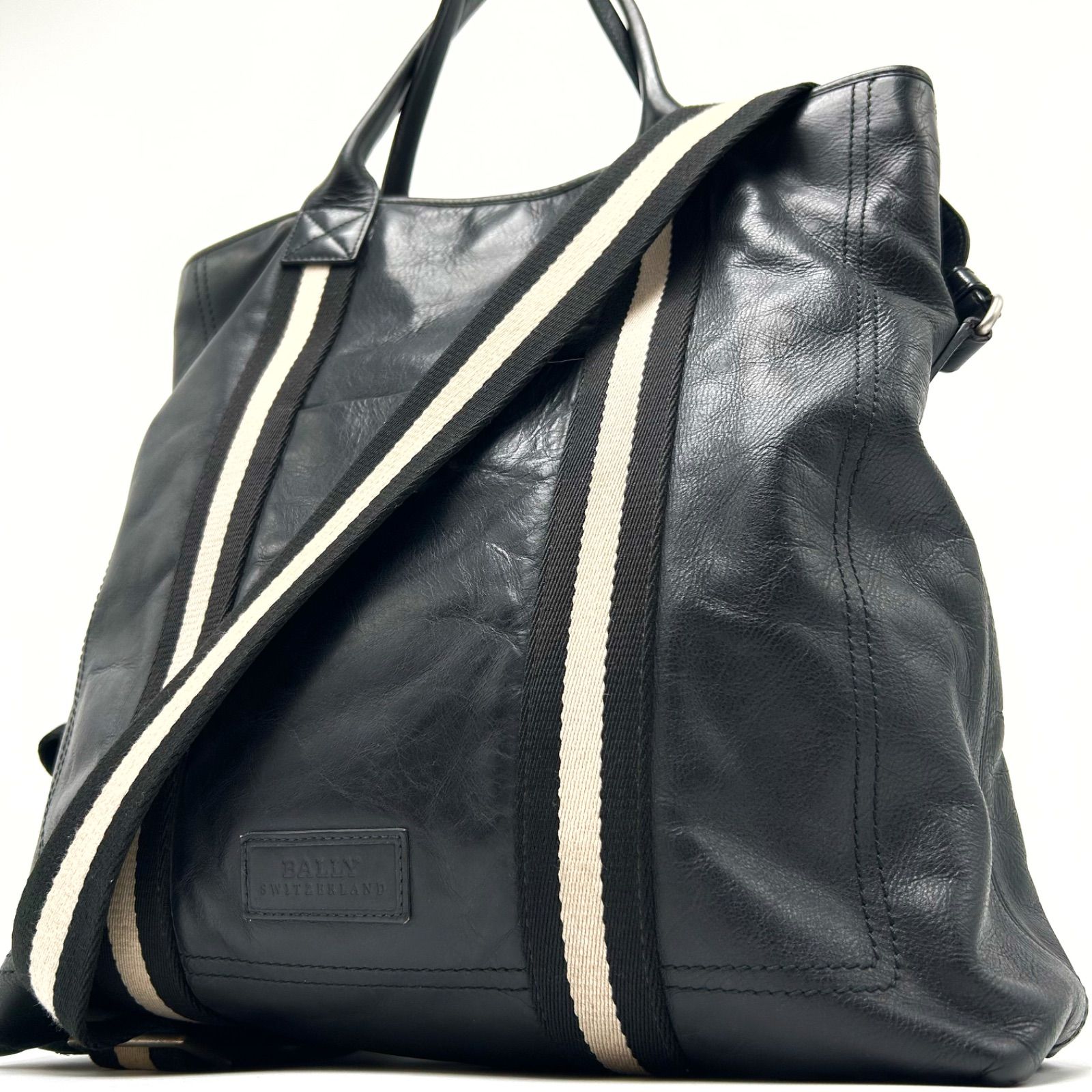 美品 BALLY バリー トートバッグ ショルダー 2way A4 トレスポ ビジネス 通勤 通学 大容量 パソコン レザー ブラック 黒 メンズ  レディース ユニセックス - メルカリ