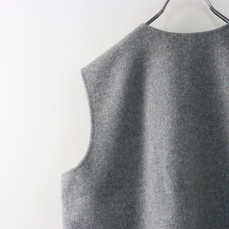 エッセンロート モン ESSEN メルトンウール ロングジレ ベスト 38 ライトグレー 羽織り レイヤード ランタン 登山用品 