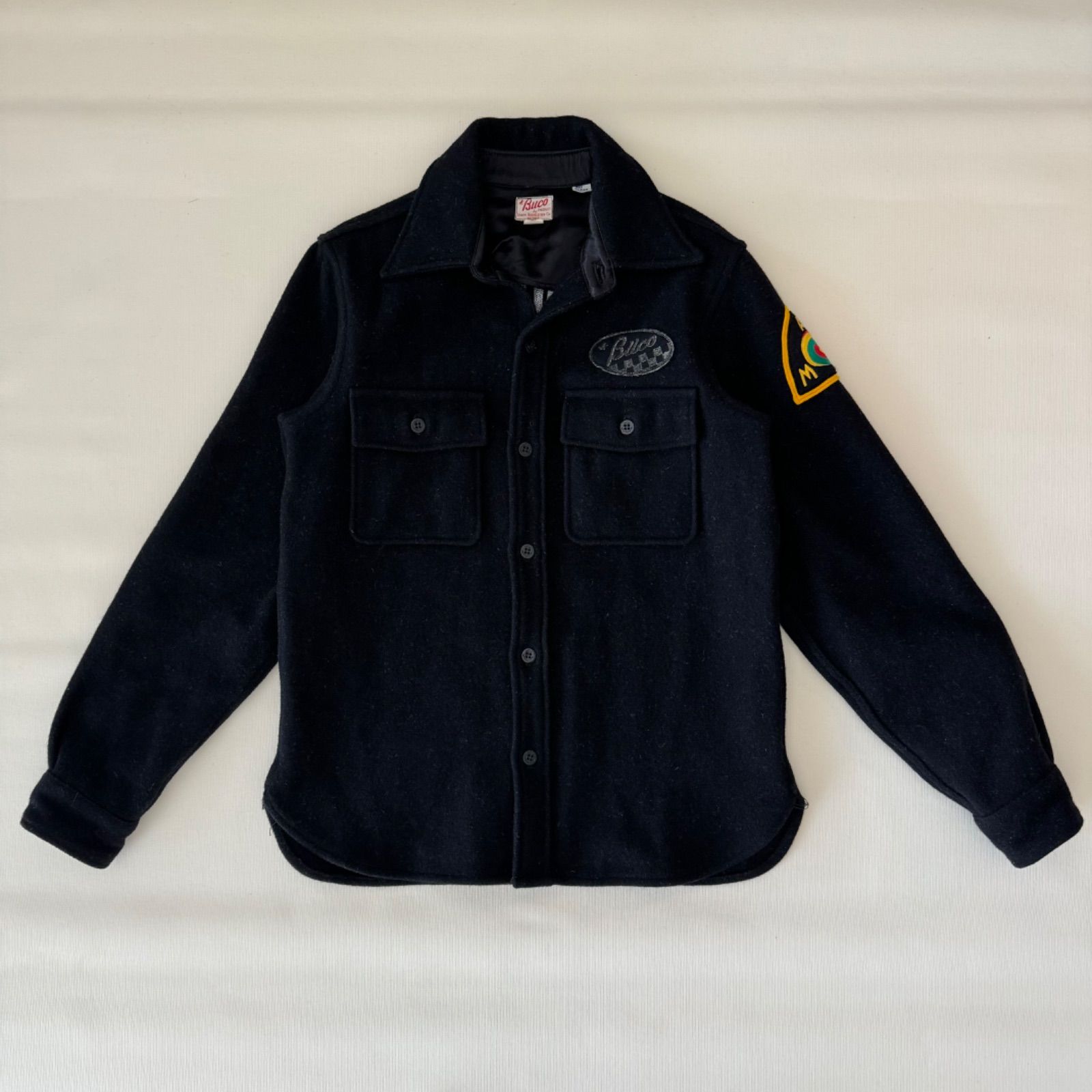 『REAL McCOY'S BUCO』　CPOシャツ　ジャケット　刺繍　黒　M REAL McCOY'S BUCO』 CPOシャツ ジャケット 刺繍 黒 M 【公式通販】