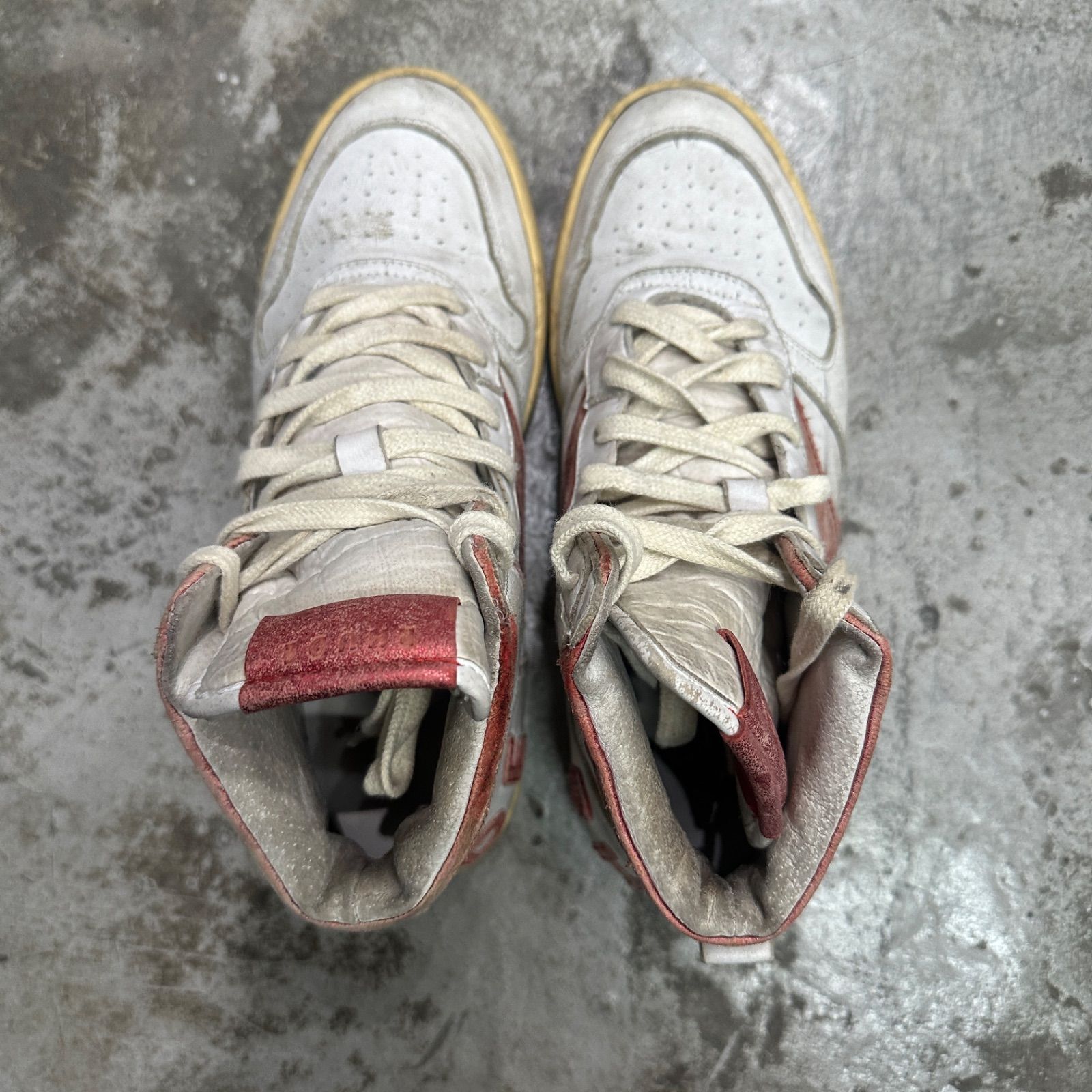 RHUDE ヴィンテージ加工 レザー ハイカット スニーカー ルード 8 