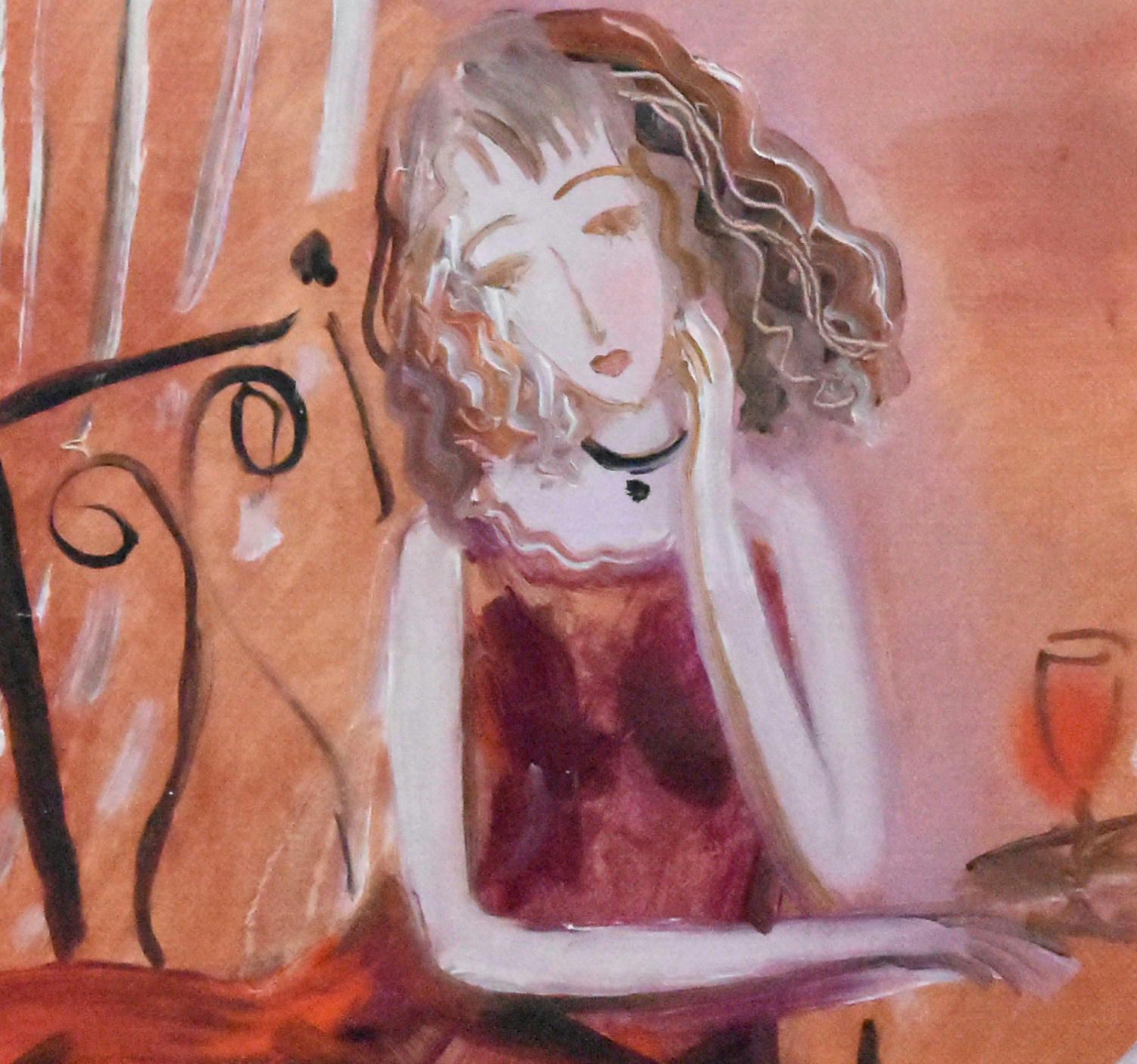 織田広比古 「室内の少女」 人物画 油彩F4号 真作保証 夭逝