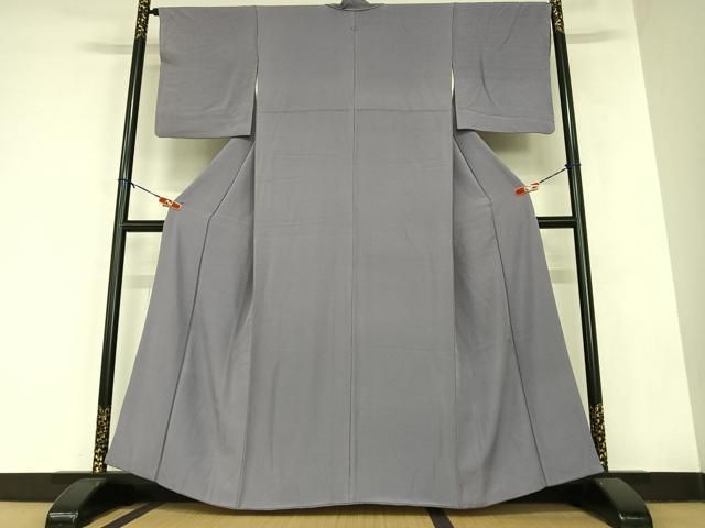 平和屋着物 上質な色無地 滅紫色 正絹 AABA8844zg