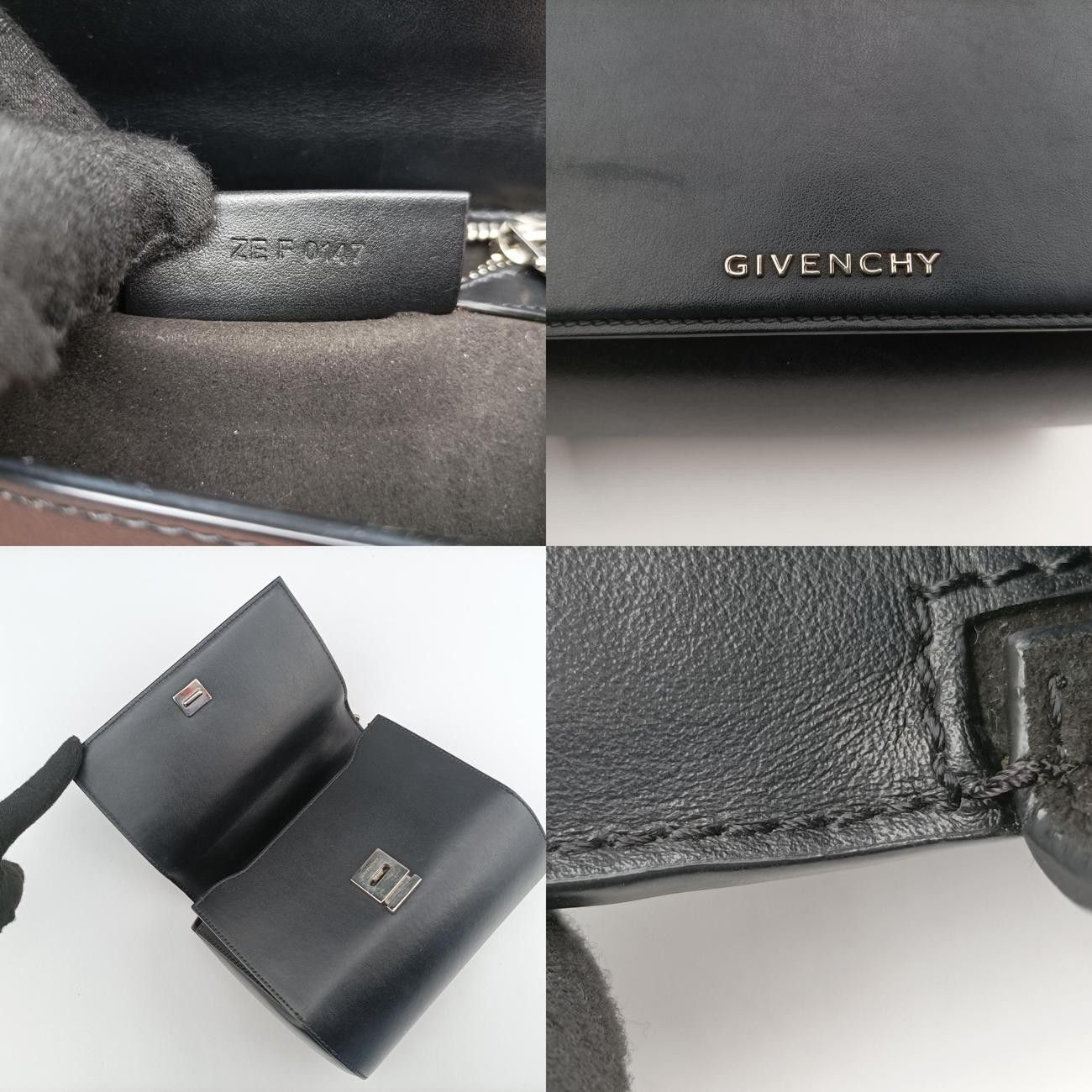ジバンシーGivenchyパンドラ ボックスブラックレザーZE F 0147
