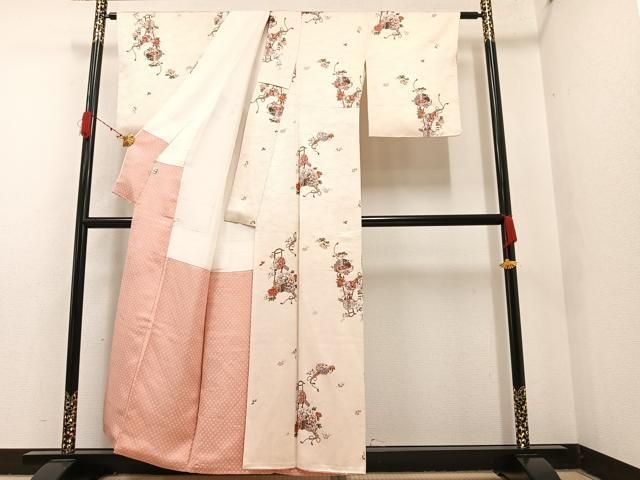 平和屋着物□上質な小紋 草花文 金彩 金通し地 やまと誂製 正絹 逸品  