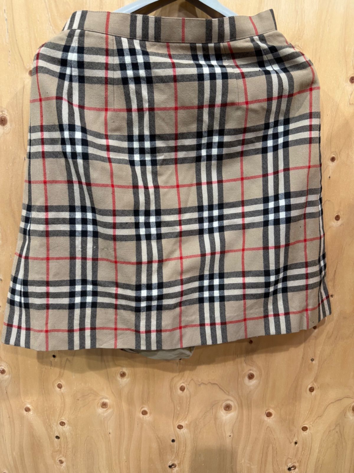 バーバリーブルーレーベル ノバチェックプリーツ巻きスカート