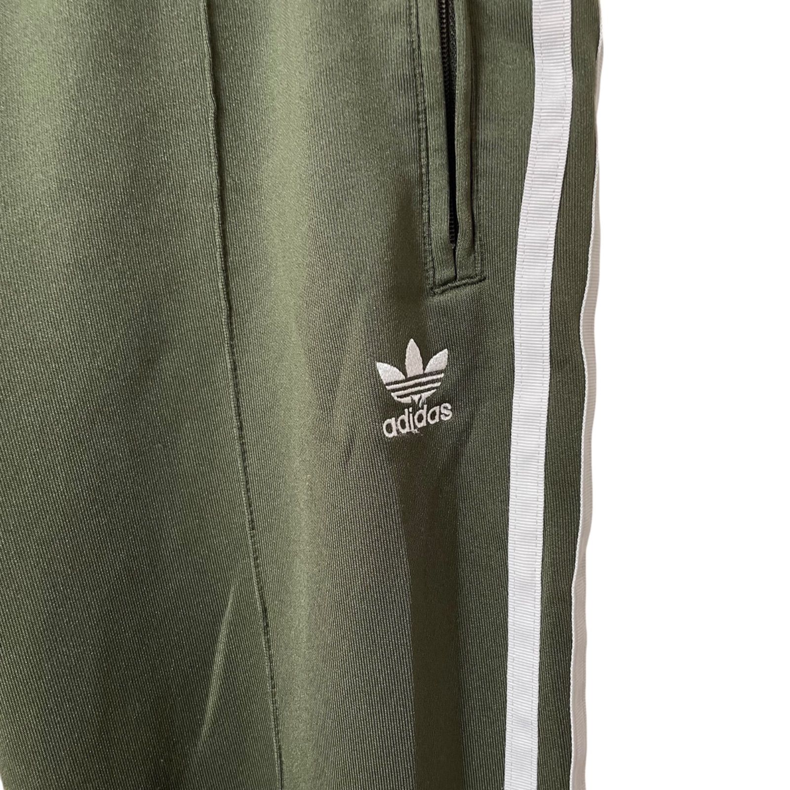 Z1430 adidas アディダス トラックパンツ ジャージ ロゴ刺繍 カーキ サイズOT
