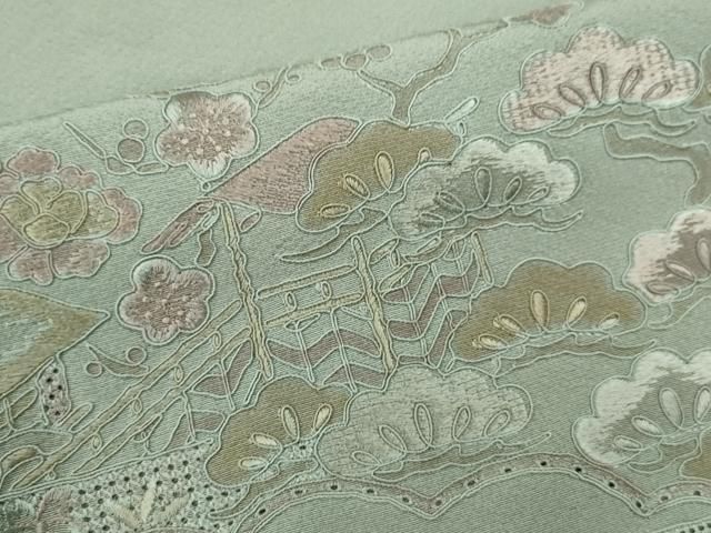 平和屋着物▽中国三大刺繍 スワトウ刺繍 汕頭刺繍 訪問着 無双 紗袷 紗