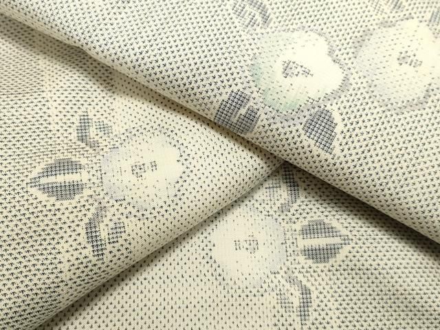 平和屋着物○本場大島紬 白大島 9マルキ 草花間道 正絹 逸品 未使用  