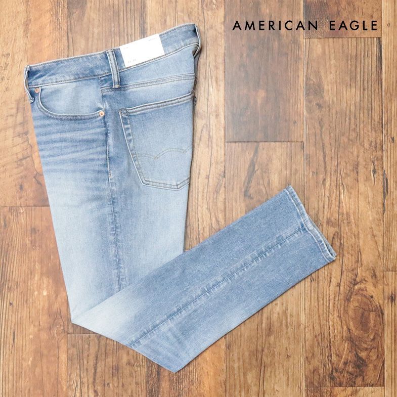 AMERICAN EAGLE/31インチ/テーパード デニムパンツ 0117-6384 快適ストレッチ ウォッシュ加工 20代 30代 新品/青/ブルー/ih277/