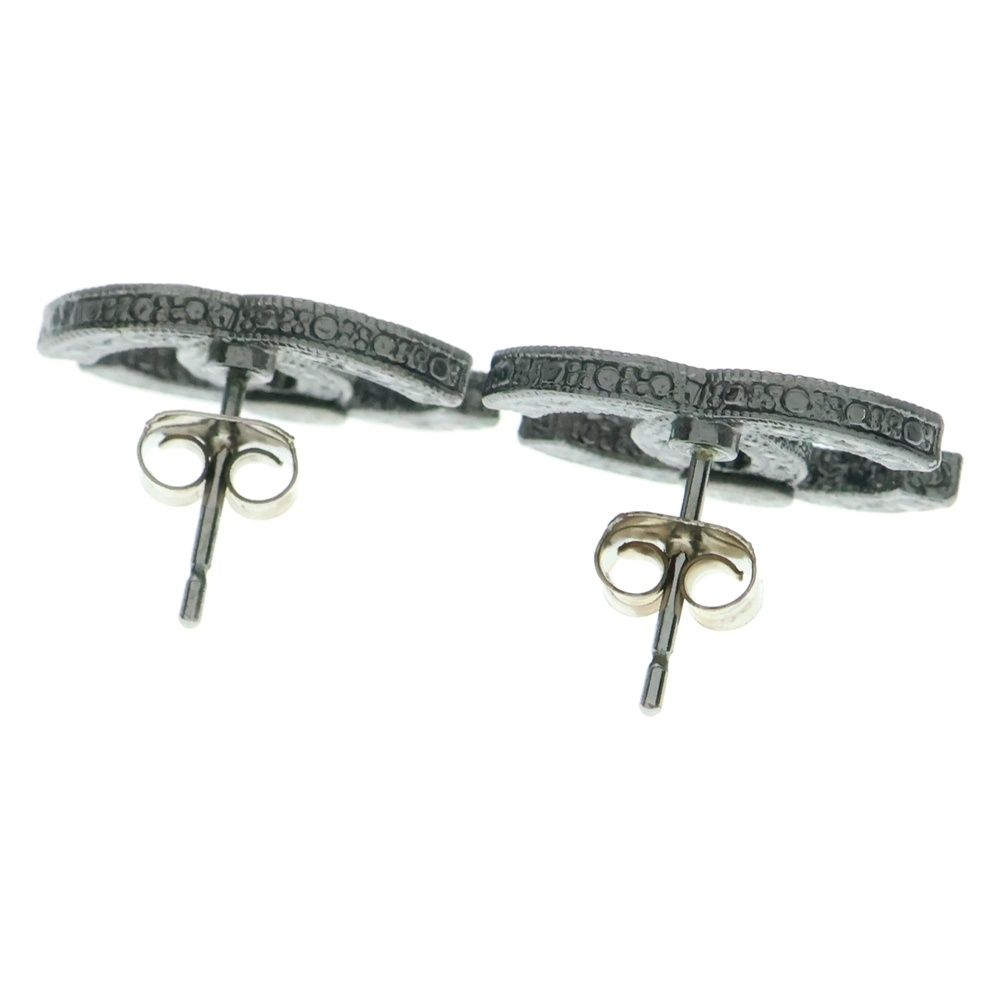 CHANEL シャネル ココマーク ラインストーン ロゴピアス 2個セット ブラック