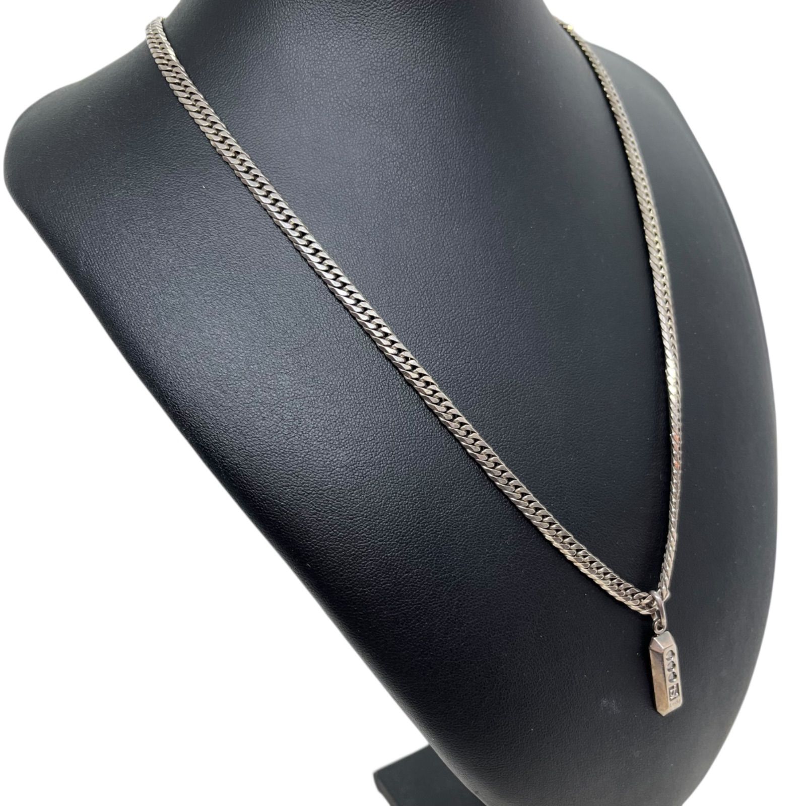 管34418】Leda SILMA レダシルマ バー型ペンダント付き 喜平