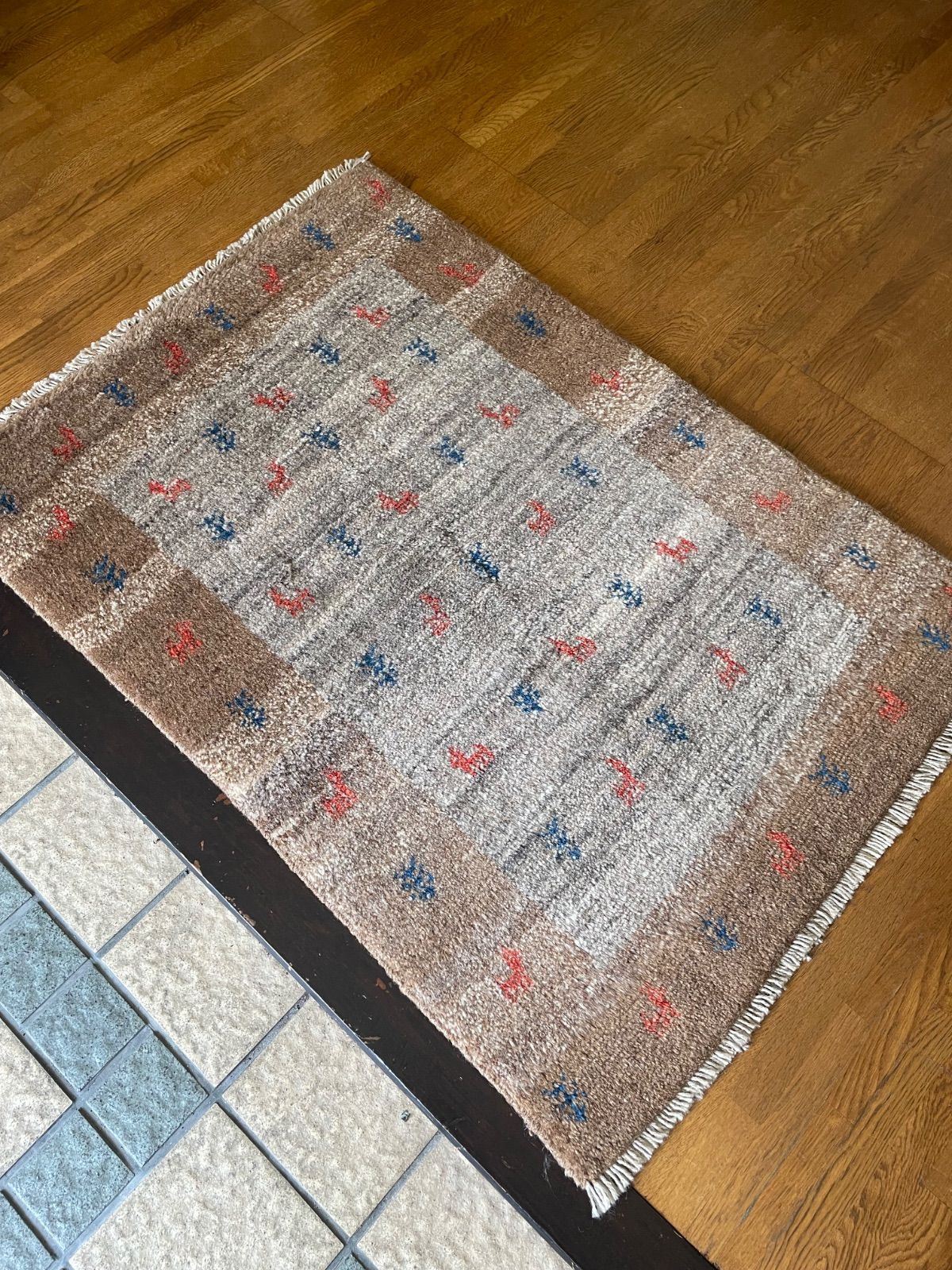 ギャッベ ペルシャ ロリバフ 玄関マット サイズ 57/88cm mcph-21-6407