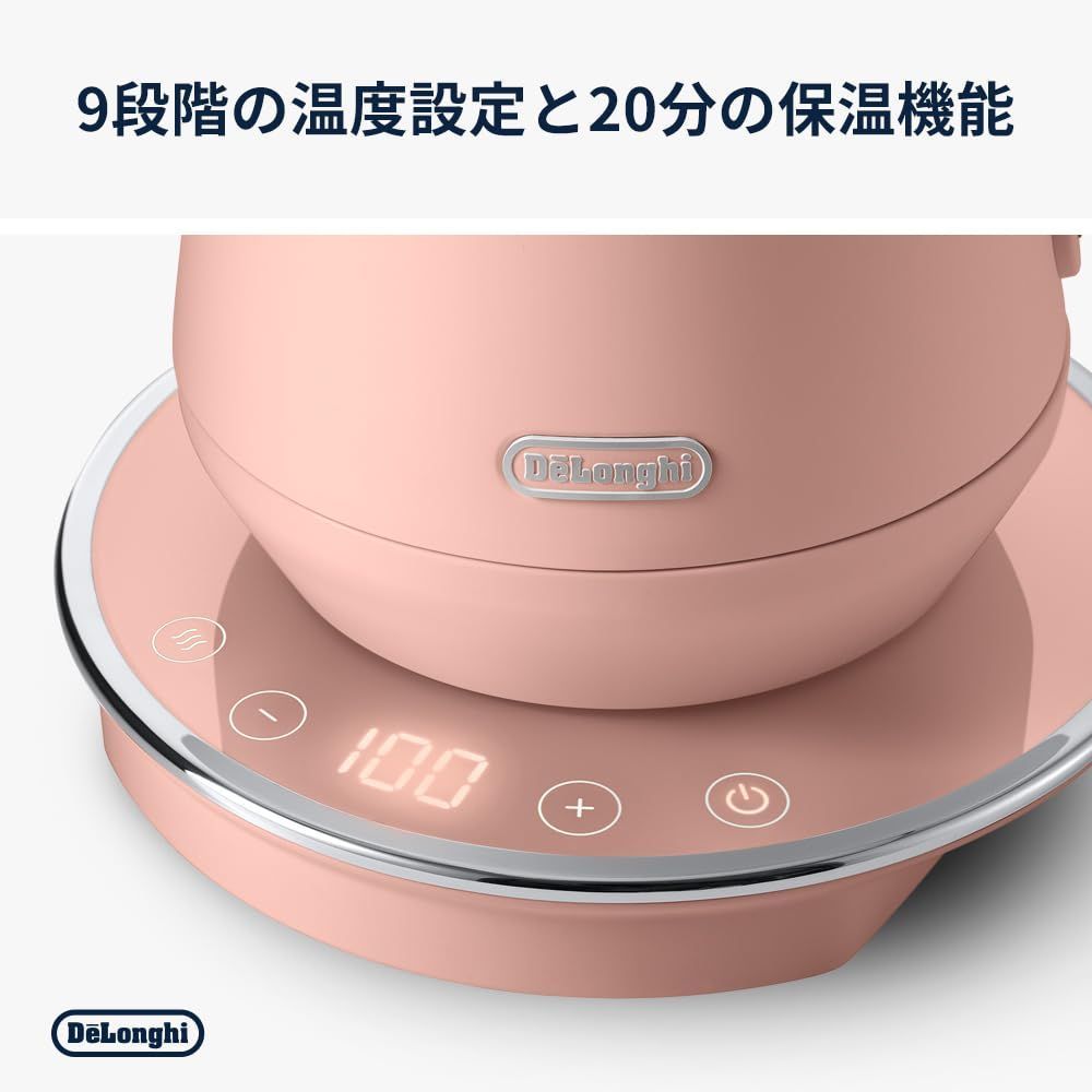 数量 De Longhi デロンギ 電気ケトル エクレティカ KBY1210J-PK 温度調整機能付き