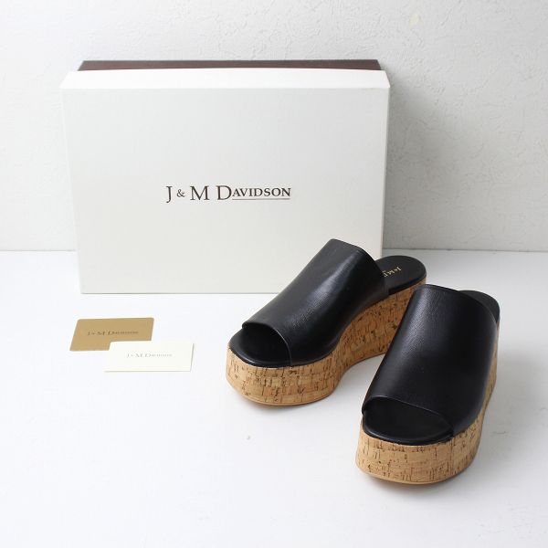 未使用 J&M Davidson J&Mデヴィッドソン NAPPA SABOT コルクソール サボサンダル 36/ブラック【2400013017800】