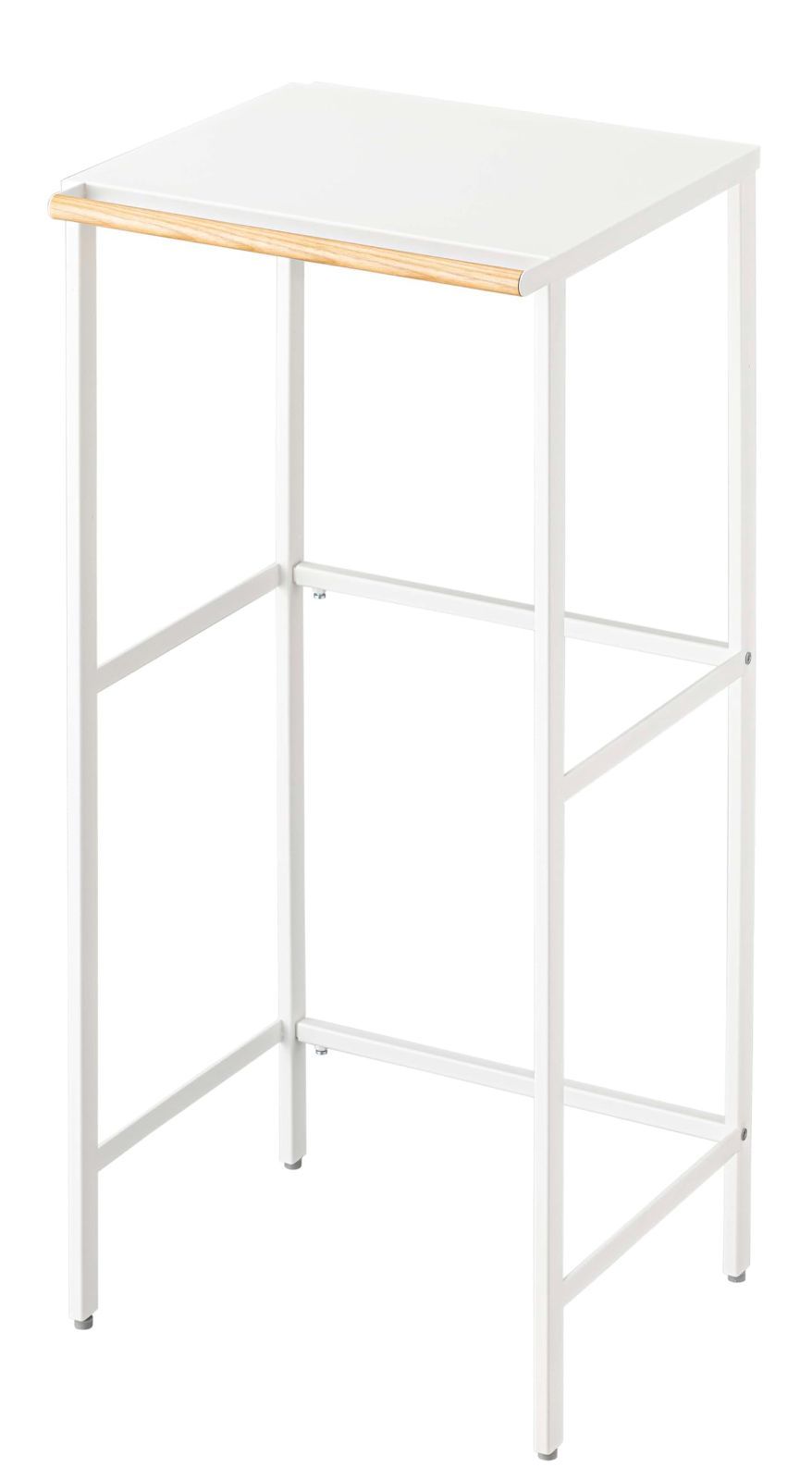 『在庫処分』 5326 フック付き キッチンラック タワー 約W42.5~76XD42.5XH90cm ホワイト ゴミ箱上ラック 伸縮 山崎実業(Yamazaki)