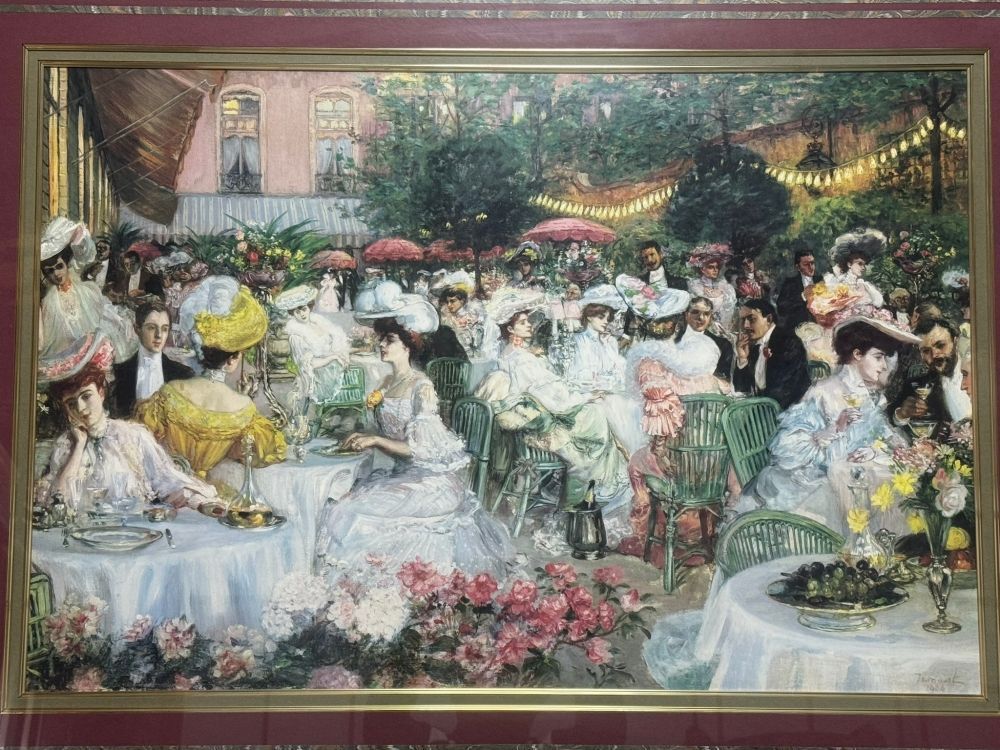 ホテルリッツの夕食　ピエールジョルジュ　額縁　世界の名画　絵　レプリカ　アート ホテルリッツの夕食 ピエールジョルジュ 額縁 世界の名画 絵