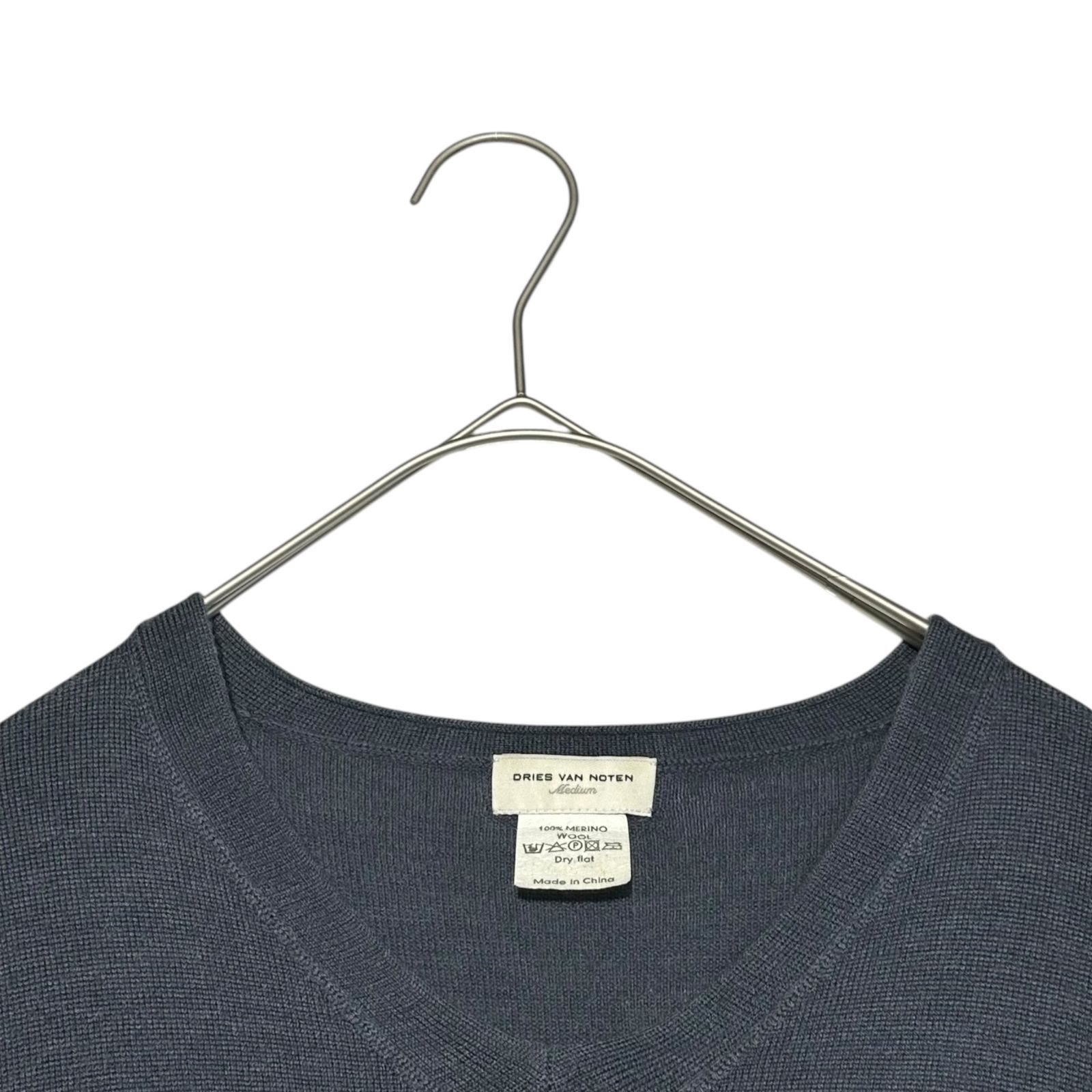 DRIES VAN NOTEN ダークブルー Vネックセーター DRIES VAN NOTEN