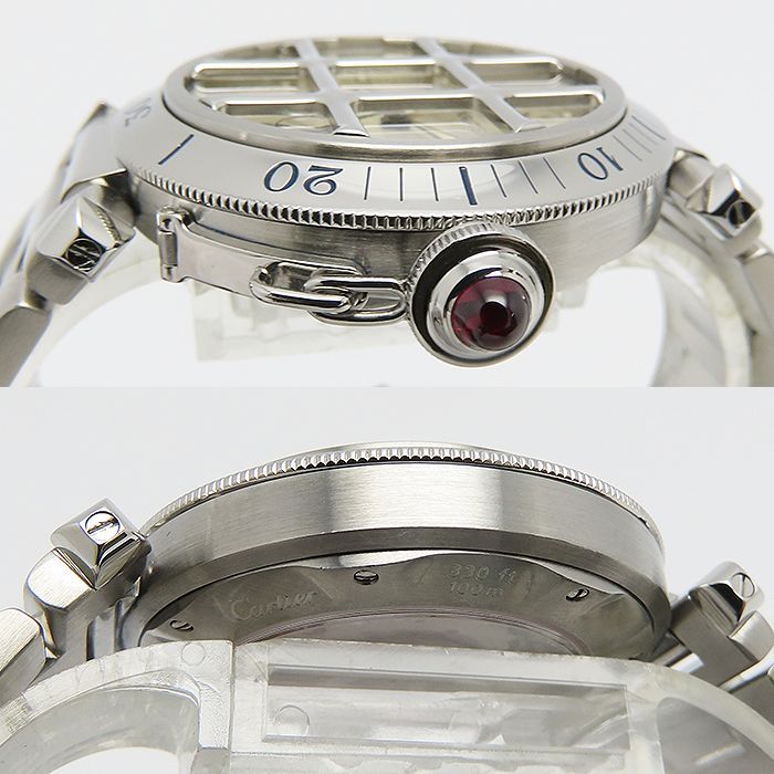 カルティエ 1847本限定 パシャ 38mm グリッド 150周年記念 箱 保証書 Cartier Pasha Grid W3102255  Cal.2892A-2 1997年 裏スケ メンズ 腕時計 逸品質屋 丸高 尼崎 兵庫 a22r778-1