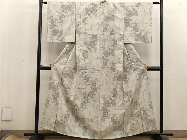 平和屋着物□上質な紬 花鳥文 正絹 逸品 BAAU5944mz