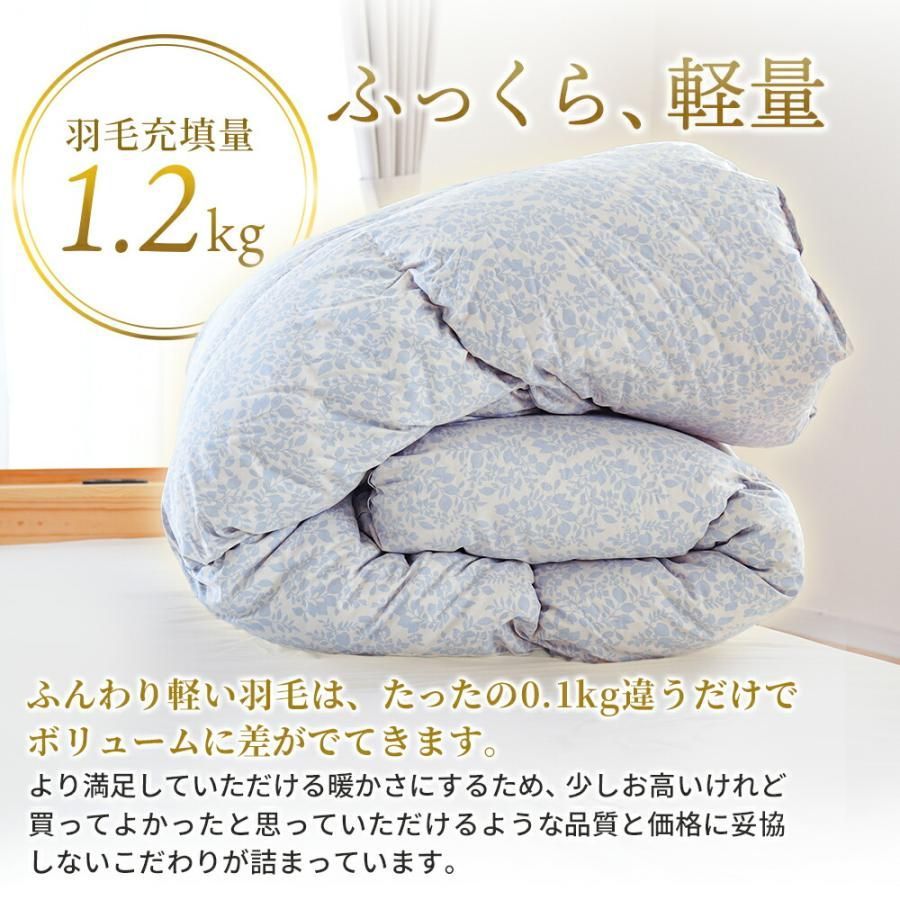 西川 羽毛布団 シングルロング グースダウン90％ 1.2kg 日本製 抗菌 