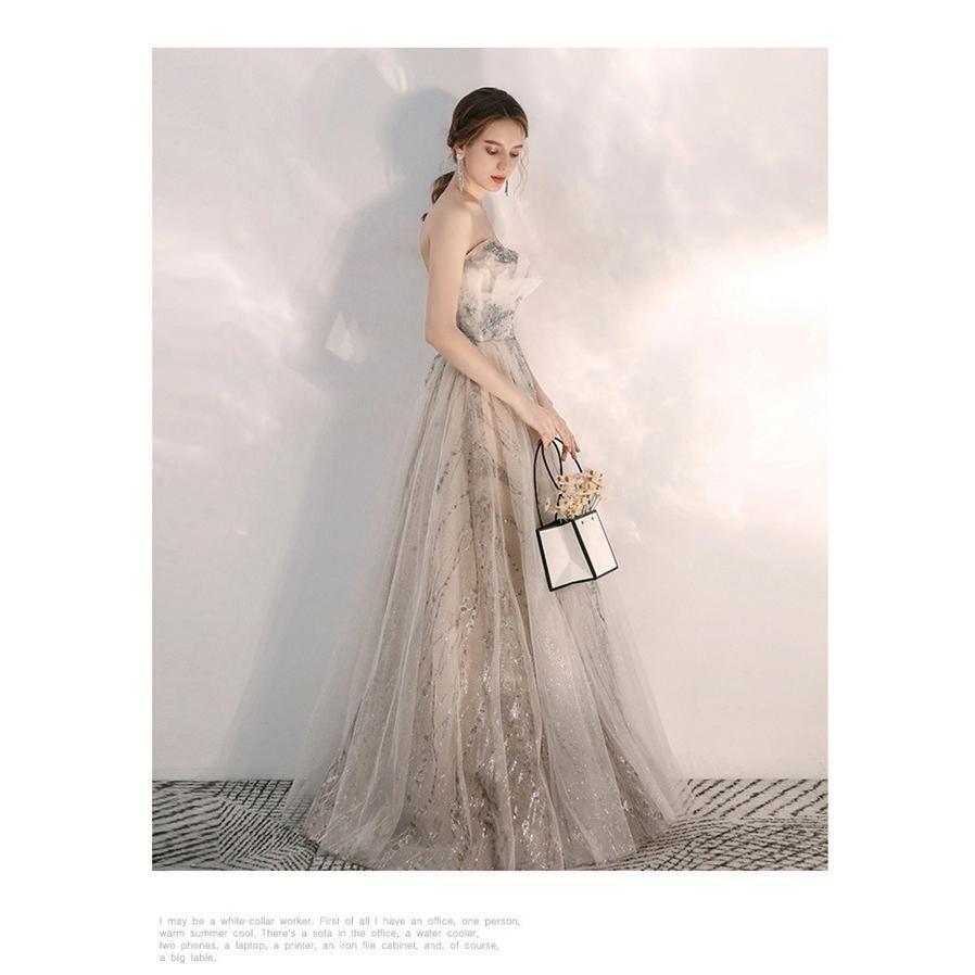 ウェディングドレス エンパイア 二次会ドレス 花嫁ドレス 大きいサイズ パーティー ロングドレス 演奏会 イブニングドレス カラードレス 成人式 Aライン