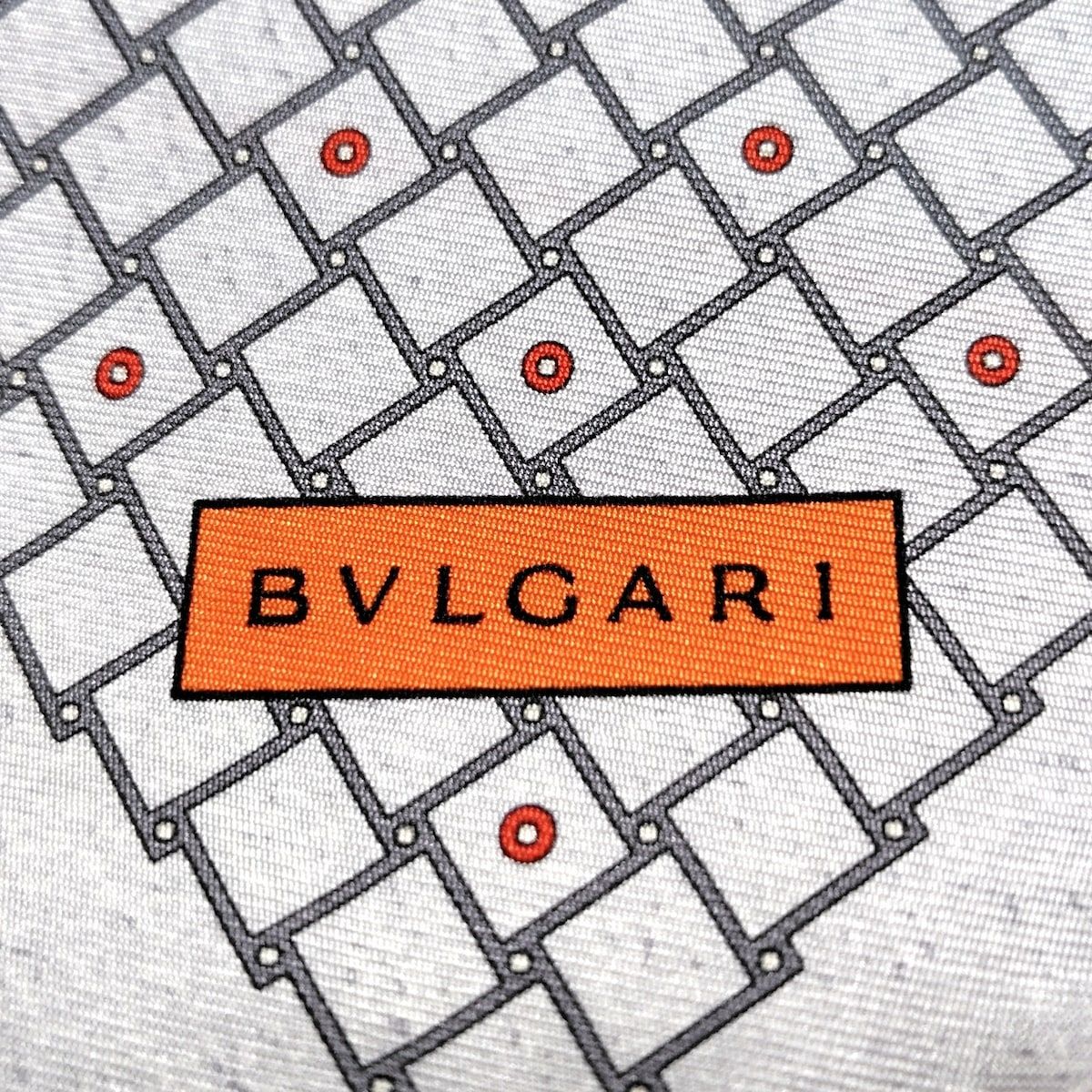 BVLGARI(ブルガリ) スカーフ新品同様 - ライトグレー×オレンジ