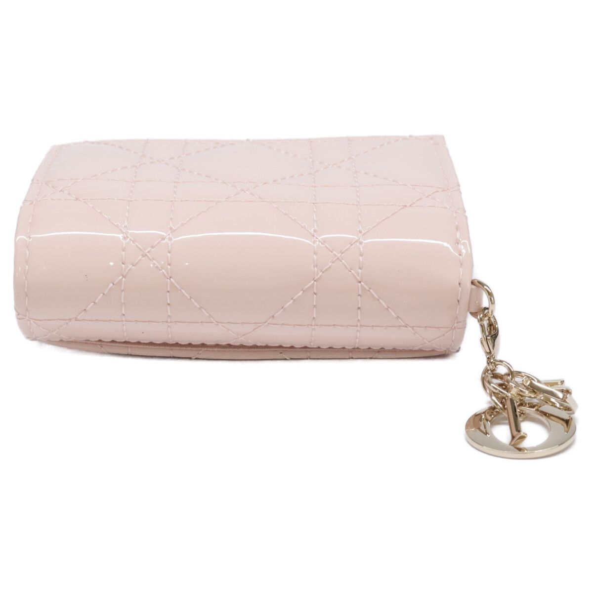 【未使用】レディディオール ロータスウォレット カナージュ パテントカーフスキン DIOR | Lady Dior Lotus ウォレット カナージュ パテントカーフ