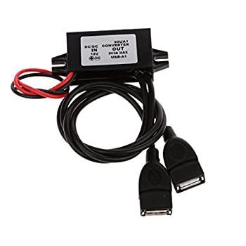 -非常に良い ノーブランド品 デュアルUSB 車 DC-DC コンバータモジュール 12Vー5V 3A 15W 電源アダプタ