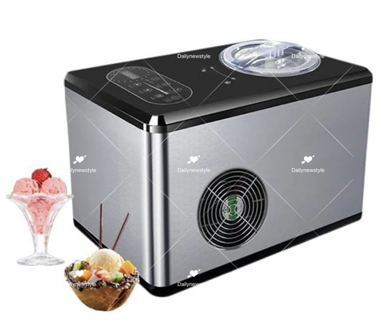 人気推薦◆1.5Lアイスクリームマシン 150W全自動業務用家庭用アイスクリームメーカー -43℃低温 自家製健康アイスクリーム