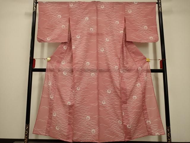 平和屋着物＊夏物 小紋 絽 上り藤 洗える着物 AABA5659sx