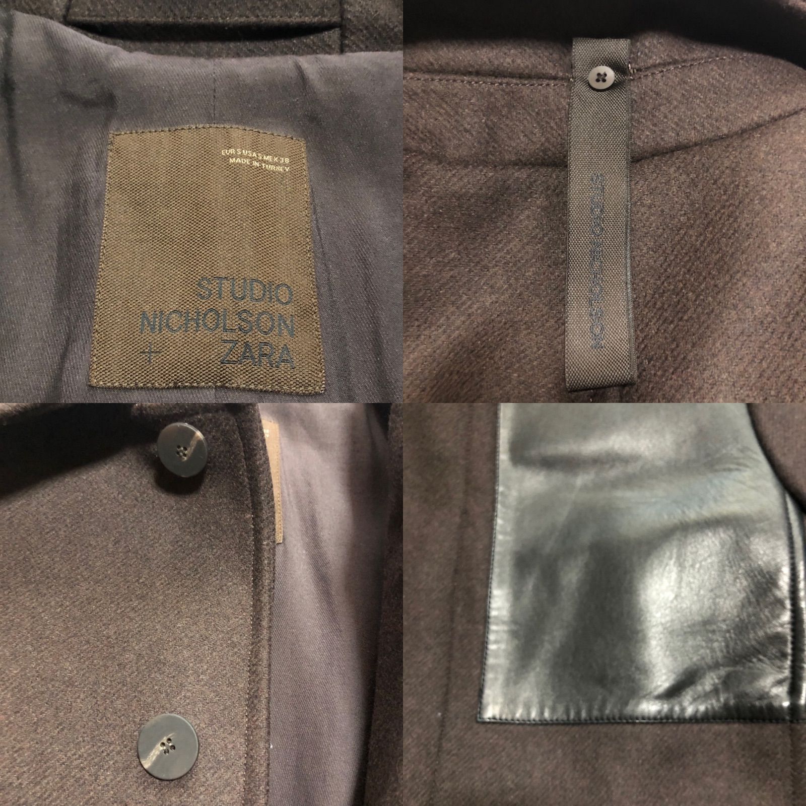 新品 ZARA×STUDIO NICHOLSON⭐️パッチレザーコート オーバーサイズ 