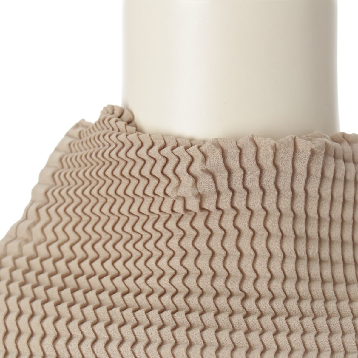 イッセイミヤケ 凸凹プリーツ ボトルネック 長袖 カットソー