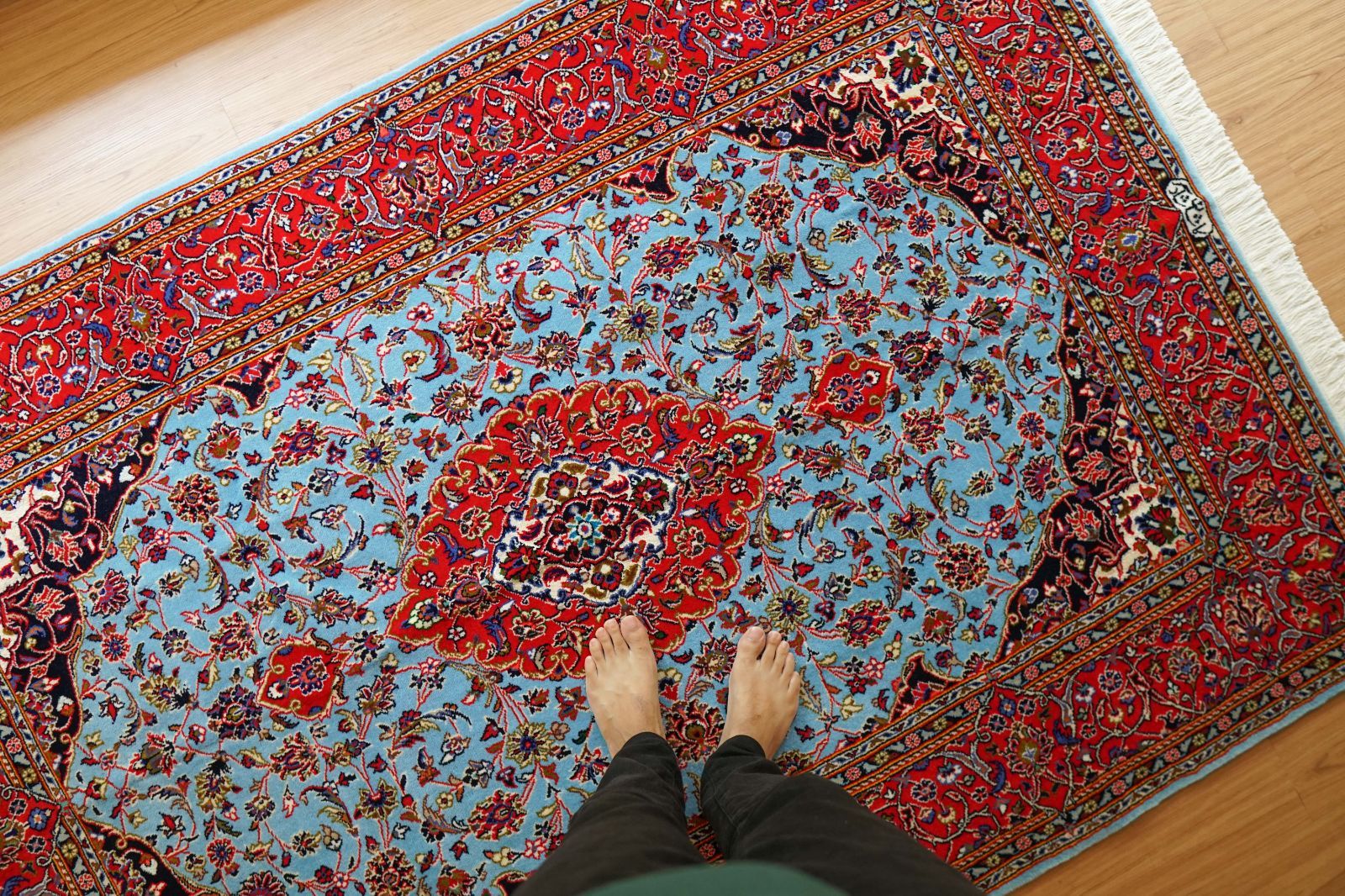 213cm x 147cm　ペルシャ絨毯 カシャーン産 213cm x 147cm ペルシャ絨毯 カシャーン産 - メルカリ