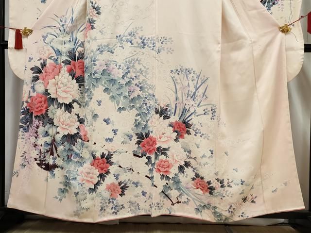 平和屋着物□豪華振袖 駒刺繍 草花文 銀彩 正絹 逸品 AAAY1983nf