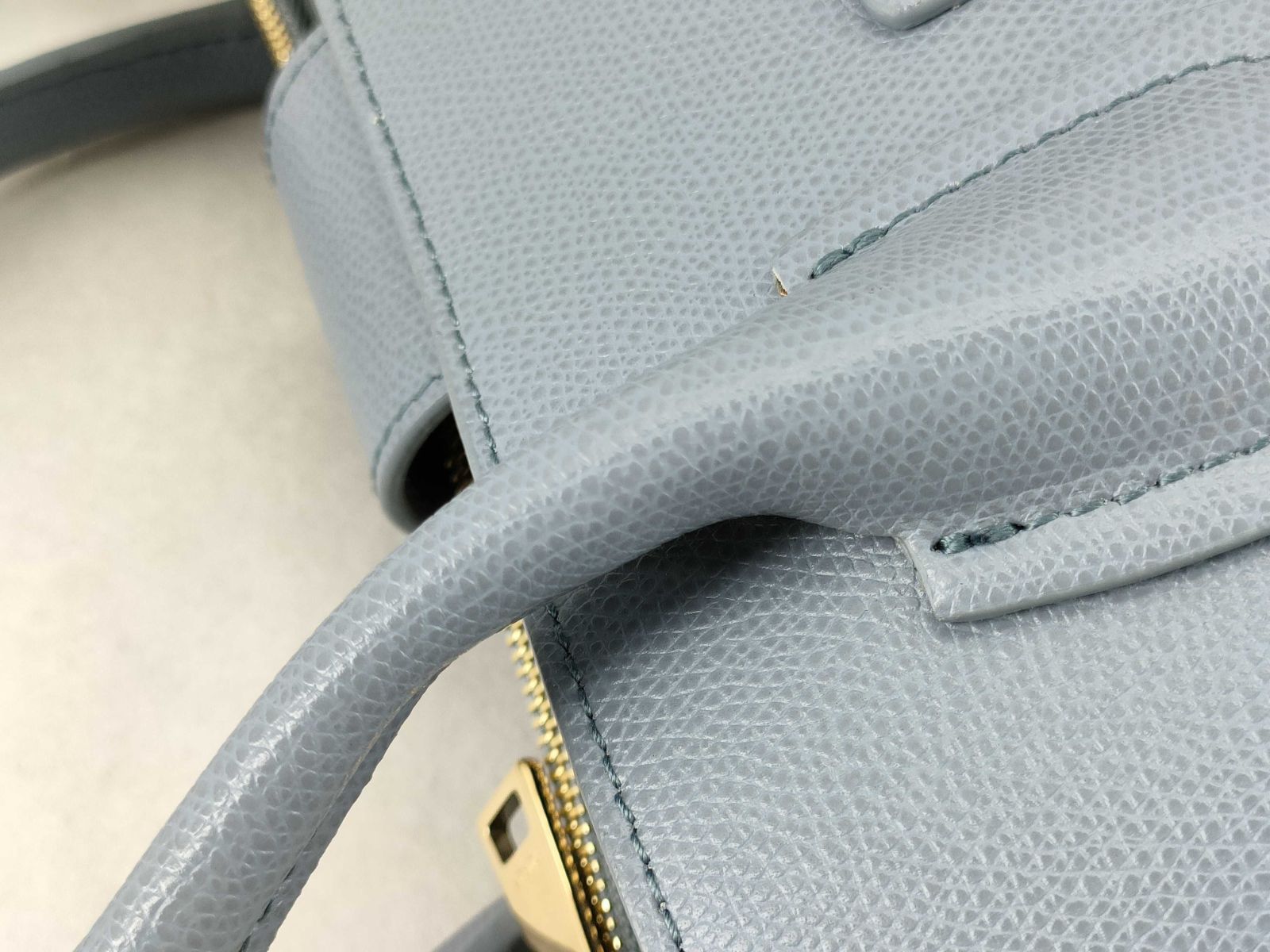 美品:Aランク】FURLA ライトブルー ショルダーバッグ トートバッグ 