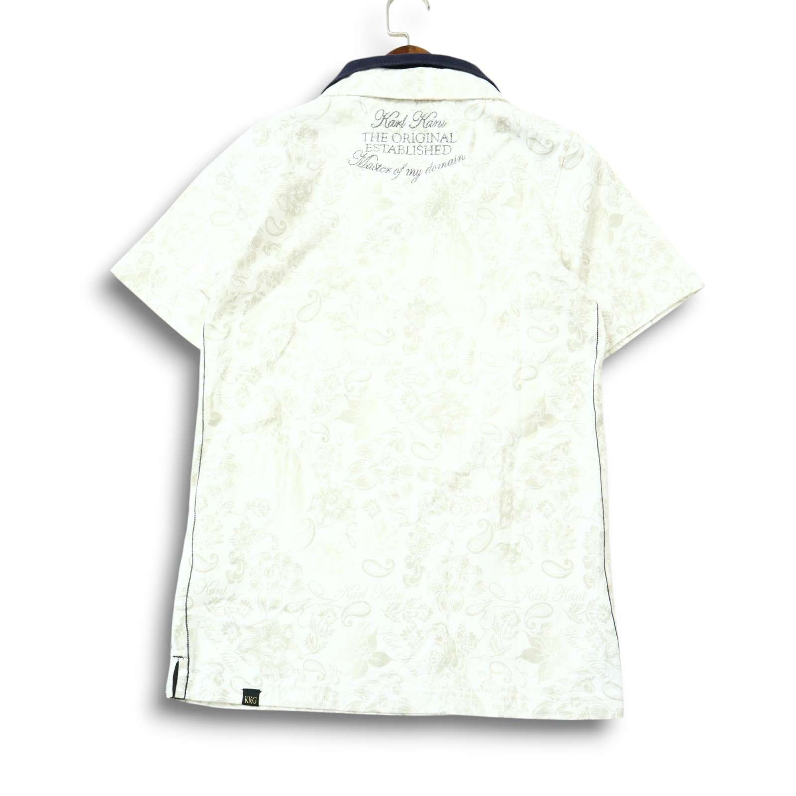 KARL KANI カールカナイ ポロシャツ ゴルフ 半袖ポロシャツ 白サイズL Karl Kani カールカナイゴルフ UVカット 半袖 ポロシャツ カルゼ